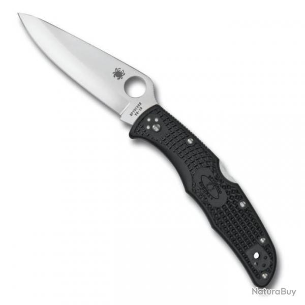 Couteau "Endura 4" VG-10 / nylon-fibre de verre noir, Tranchant plein [Spyderco]