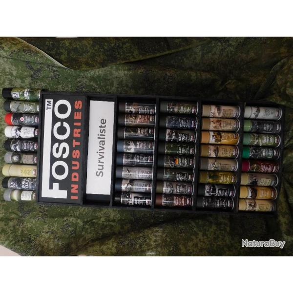 Lot de 4 Bombes de peintures militaires qualit pro de 400 ml avec prs de 40 coloris au choix FOSCO