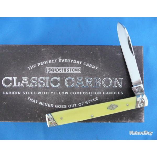 Couteau Rough Rider Classic Carbon Series Doctors Knife Lame Acier T10 Manche Yellow RR1732