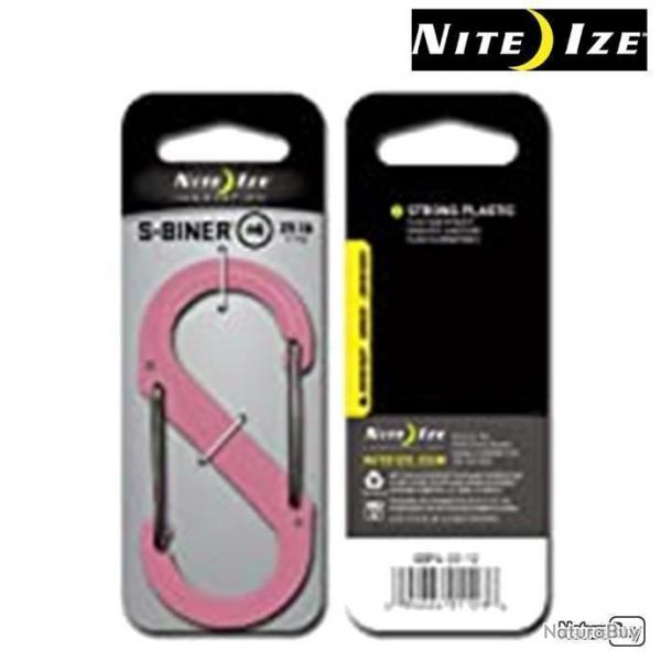 Mousqueton NITE IZE S-Biner Plastique Taille 4 Rose - 1 Pice