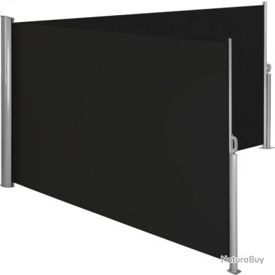 Auvent paravent store brise-vue latéral rétractable de patio jardin terrasse balcon protection visuelle écran 220 x 300 cm noir - Gamm vert