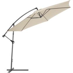Parasol 350 cm avec housse de protection meuble jardin beige 2208121