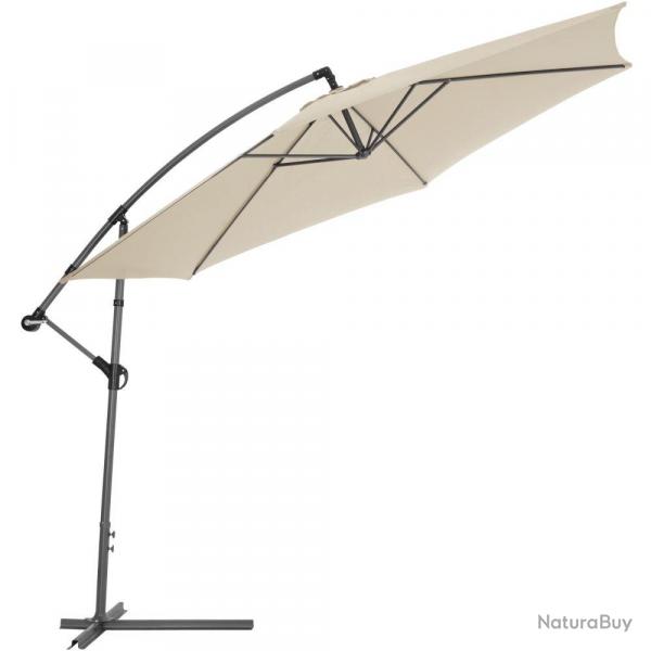Parasol 350 cm avec housse de protection meuble jardin beige 2208121