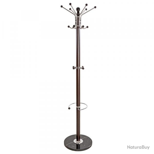 Porte manteau bois avec porte parapluie vestiaire chapeau veste vtement noir/marron 2008244