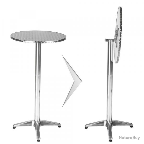 Mange debout aluminium diamtre table 60 cm diamtre pied 5,8 cm pliable hauteur rglable 74/114 cm