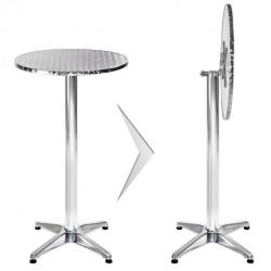 Mange debout aluminium diamètre table 60 cm diamètre pied 6,5 cm pliable hauteur réglable 74/114 cm