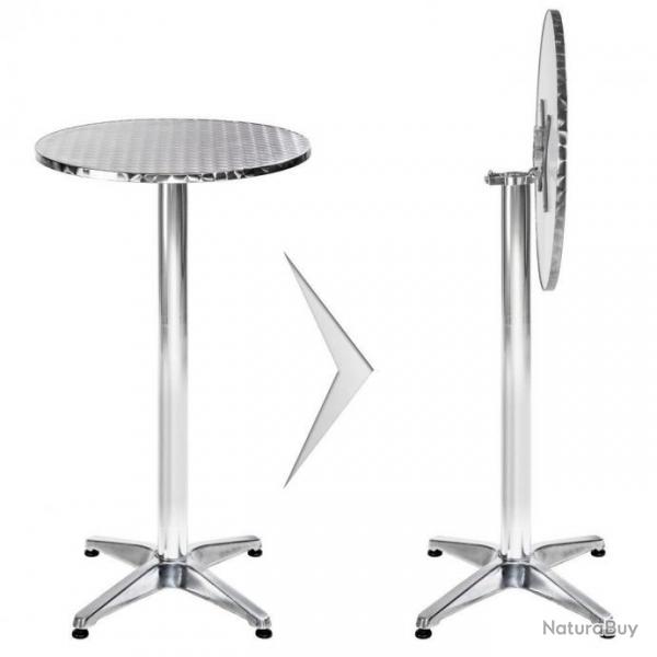 Mange debout aluminium diamtre table 60 cm diamtre pied 6,5 cm pliable hauteur rglable 74/114 cm