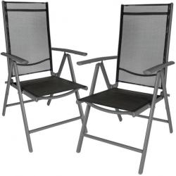 Lot de 2 chaises de jardin pliantes noir/anthracite 2208270