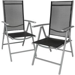 Lot de 2 chaises de jardin pliantes noir/gris 2208271