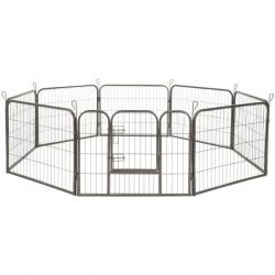Enclos cage pour chien modulable 60 cm gris 3708149