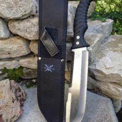 FTX34BK Couteau Frost Cutlery Bowie Stainless Blade Sawback Abs Handle Nylon Sheath
