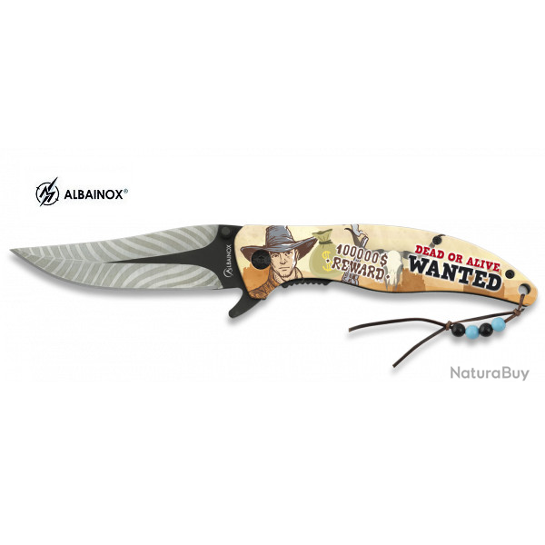 Couteau Pliant dcor Wanted 3D  Lame de 9 cm