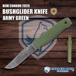 Couteau Condor Bushglider Knife Green Acier Carbone 1095 Manche & Etui Abs El Salvador CTK394942HC