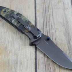Couteau Browning Tactical TDX Camo Manche ABS Lame Acier Inox/Titane Linerlock Clip BR0374