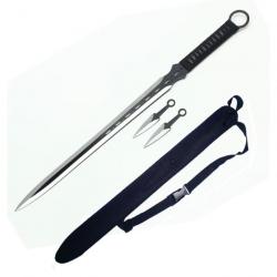 Épée ninja avec 2 kunai