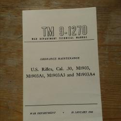 manuel mode d'emploi notice pour FUSIL M1903 M1903A1, M1903A3 et M1903A4 cal .30