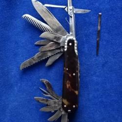 RARISSIME Very rare TOP +++ COUTEAU MULTIFONCTIONS Multifunction Knife - MARINE - XIX SIECLE Century