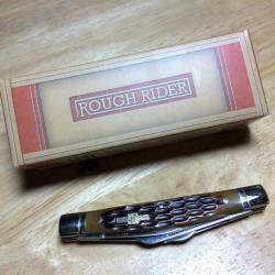 Couteau Rough Rider Congress Amber Bone Lames Acier 440 Manche Os RR053