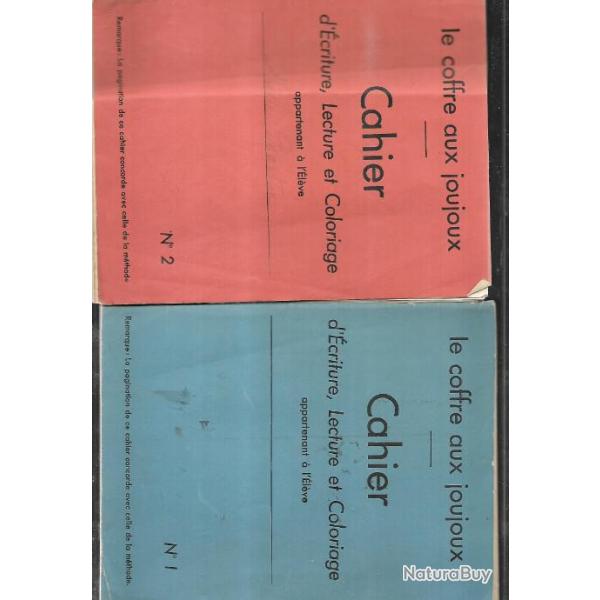 cahier d'criture , lecture et coloriage 1 et 2 , le coffre aux joujoux 1946