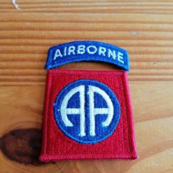 Patch armée us 82nd AIRBORNE DIVISION avec le tab AIRBORNE ORIGINAL 1
