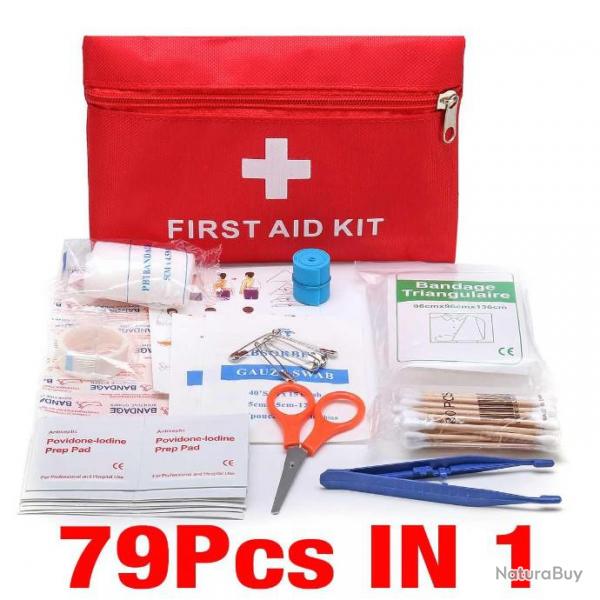 Trousse de Premiers Secours 79 pices First Aid Kit Camping Survie NEUF