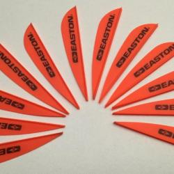 Lot de 12 plumes plastiques (vanes) Easton Diamond 280 (7.11cm) Orange Fire