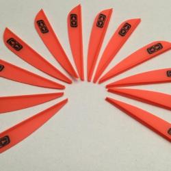 Lot de 12 plumes plastiques (vanes) Easton Diamond 235 (5.96cm) Orange Fire