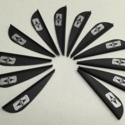 Lot de 12 plumes plastiques (vanes) Easton Diamond 175 (4.44cm) Noire