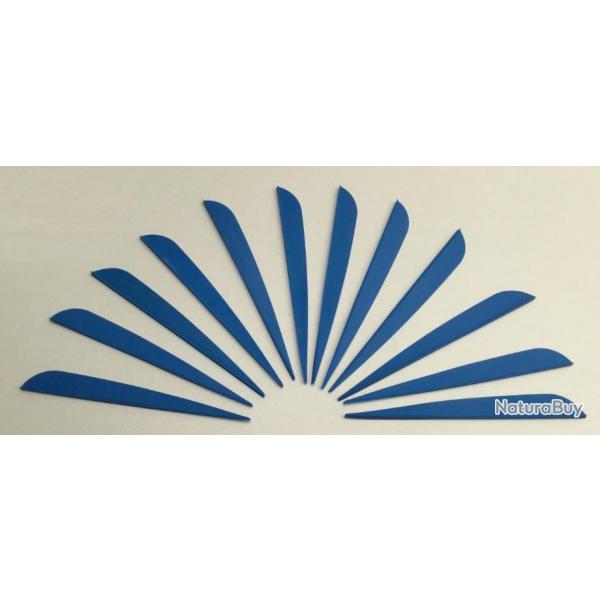 Lot de 12 plumes plastiques (vanes) AAE Elite Plastifletch EP50 4,75 pouces (12.06cm) Bleu