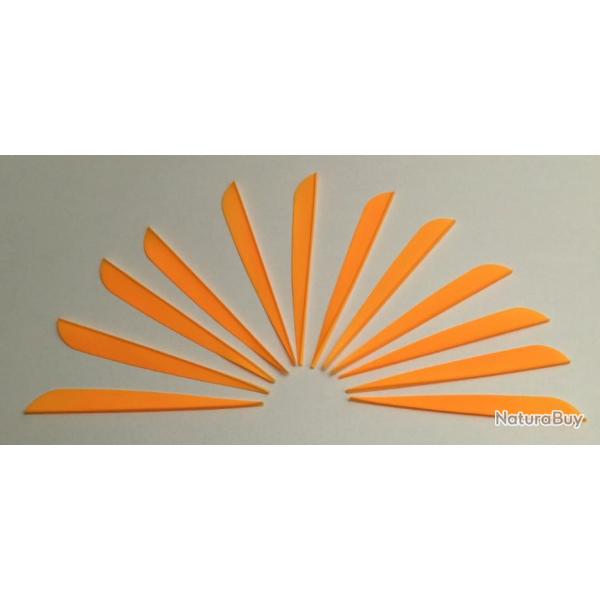 Lot de 12 plumes plastiques (vanes) AAE Elite Plastifletch EP50 4,75 pouces (12.06cm) Orange Gold