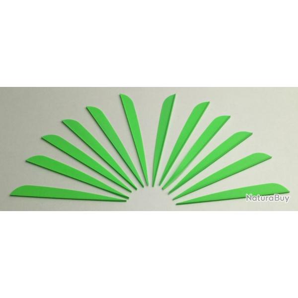 Lot de 12 plumes plastiques (vanes) AAE Elite Plastifletch EP50 4,75 pouces (12.06cm) Vert