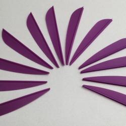 Lot de 12 plumes plastiques (vanes) AAE Elite Plastifletch EP23 2.3 pouces (5.84cm) Violet