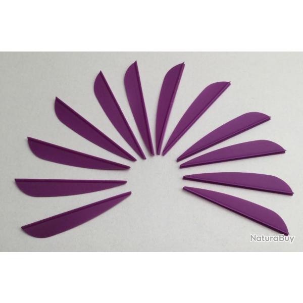 Lot de 12 plumes plastiques (vanes) AAE Elite Plastifletch EP23 2.3 pouces (5.84cm) Violet