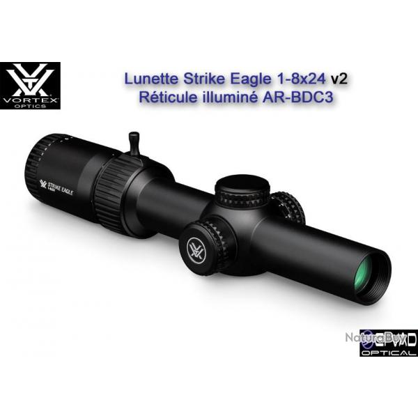 Lunette VORTEX Strike Eagle 1-8x24 Gen II - Rticule AR-BDC3