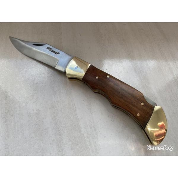 Couteau de poche ou chasse pliant Lopard avec manche en bois de palissandre.