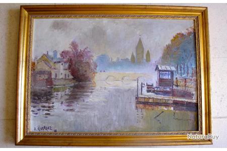 Rare Et Belle Peinture A L Huile De Jacques Guerraz Metz Huiles