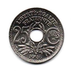 RARE Monnaie France 25 centimes Lindauer 1916 Centimes Souligné ( R 1)