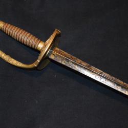 EPEE OFFICIER SUPERIEUR LAME COLICHEMARDE SIGNEE LEPAGE ARQUEBUSIER DU ROI (LOUIS PHILIPPE)-1830/48