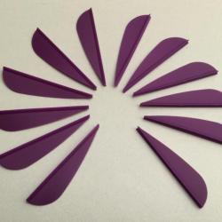 Lot de 12 plumes plastiques (vanes) AAE Elite Plastifletch EP16 1.75 pouces (4.44cm) Violet