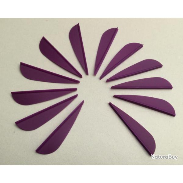Lot de 12 plumes plastiques (vanes) AAE Elite Plastifletch EP16 1.75 pouces (4.44cm) Violet