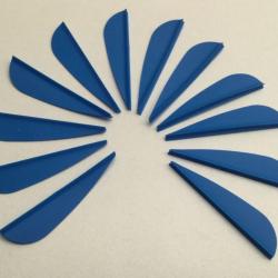 Lot de 12 plumes plastiques (vanes) AAE Elite Plastifletch EP16 1.75 pouces (4.44cm) Bleu