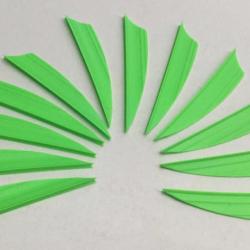 Lot de 12 plumes plastique (vanes) AAE PlastiFletch Max PM20 Shield Cut Vert sans marquage