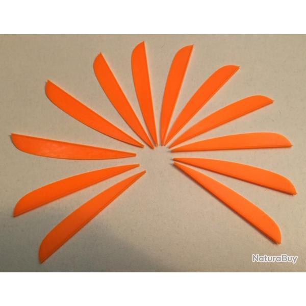 Lot de 12 plumes plastique (vanes) Flex-Fletch FFP-250 Orange Gold