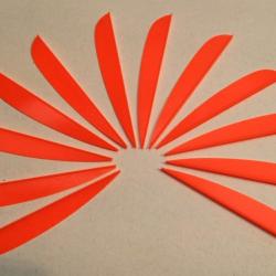 Lot de 12 plumes plastique (vanes) Flex-Fletch FFP-250 Orange Fire (Fluo Rouge)