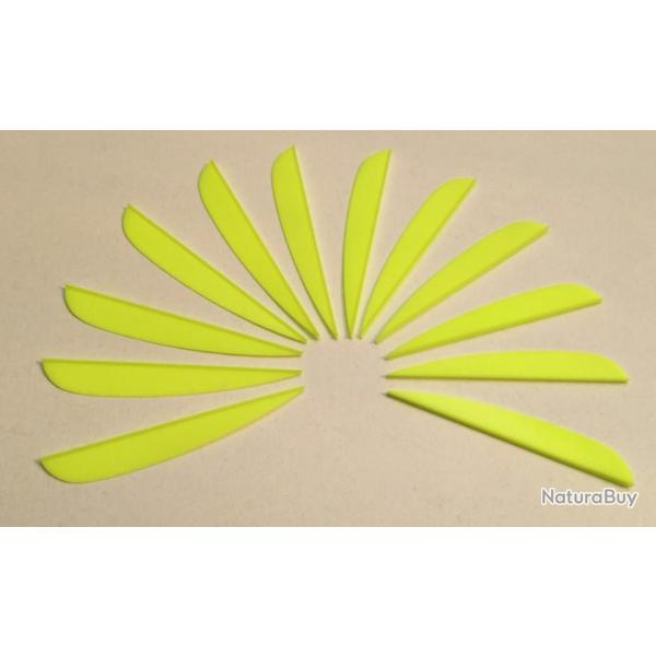 Lot de 12 plumes plastique (vanes) Flex-Fletch FFP-250 Jaune