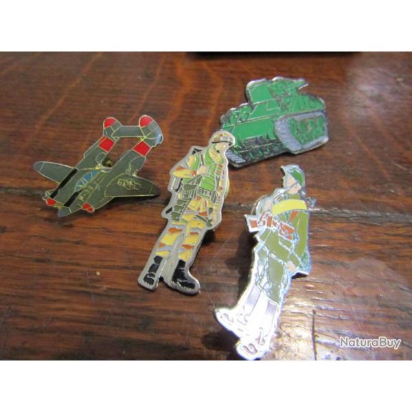grands pin's 4cm commmo libration parachutiste dday sherman poilu avion seconde guerre US army USA