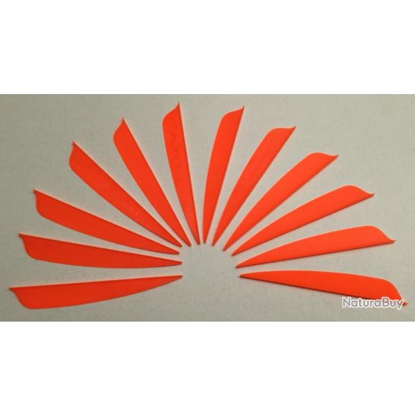 Lot de 12 plumes plastique (vanes) Flex-Fletch FFP-310 Orange Fire