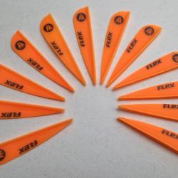 Lot de 12 plumes plastique (vanes) Flex F-43-P Orange Gold