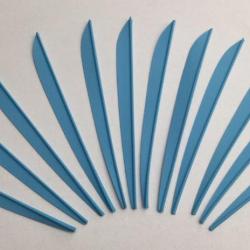 Lot de 12 plumes plastique (vanes) Bohning Impulse 4 pouces Bleu Clair
