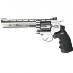 Réplique Airsoft Revolver Dan wesson 6 pouces Silver Low Power + 6 douilles chargeur + 5  CO2